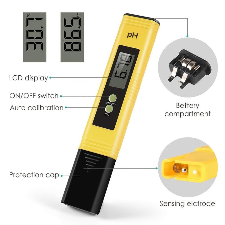 PH Meter for Water Hydroponics Digital PH Tester Pen Pocket Size Image 2