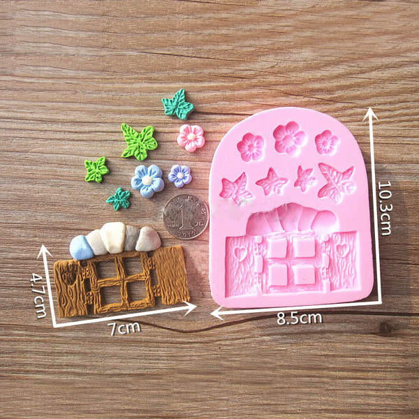 Plants Wooden Window Liquid Silicone Mold Fondant Cake Decorating Mould Image 3