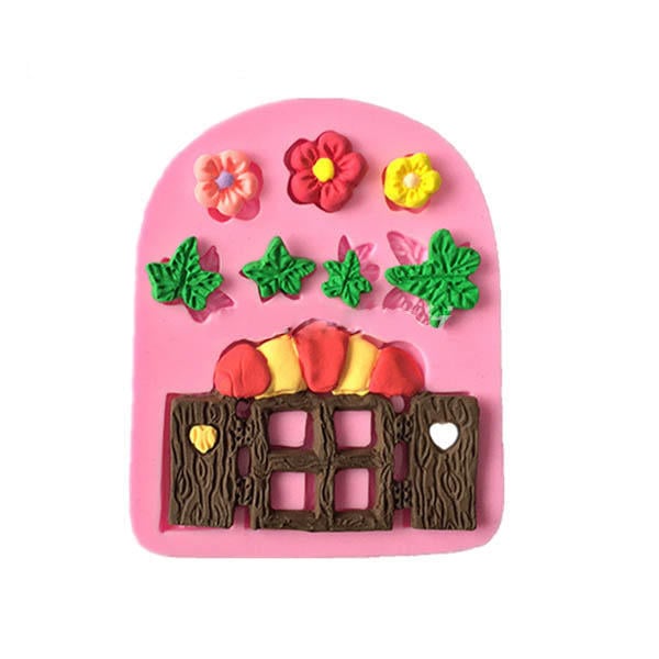 Plants Wooden Window Liquid Silicone Mold Fondant Cake Decorating Mould Image 5