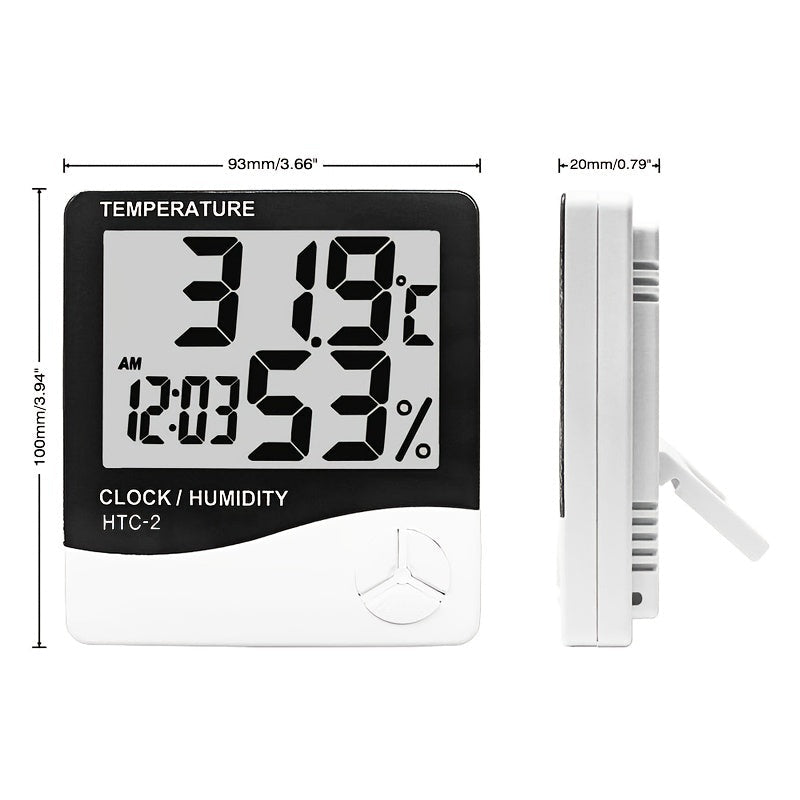 Outdoor Indoor Thermometer Electronic Hygrometer With Clock Sensor Head Image 4