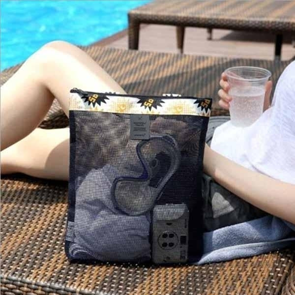 Outdoor Travel Mesh Wash Bag Pack Storage Pouch Summer Beach Swim Handbag Image 1