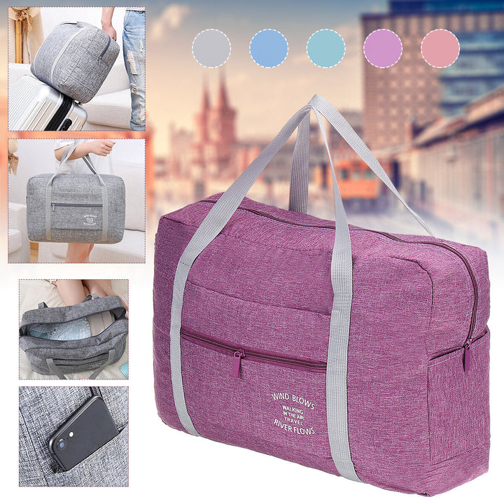 Oxford Cloth 40x30x13cm Foldable Travel Storage Bag Waterproof Luggage Bag Hand Shoulder Bag Carry Duffle Tote Image 7