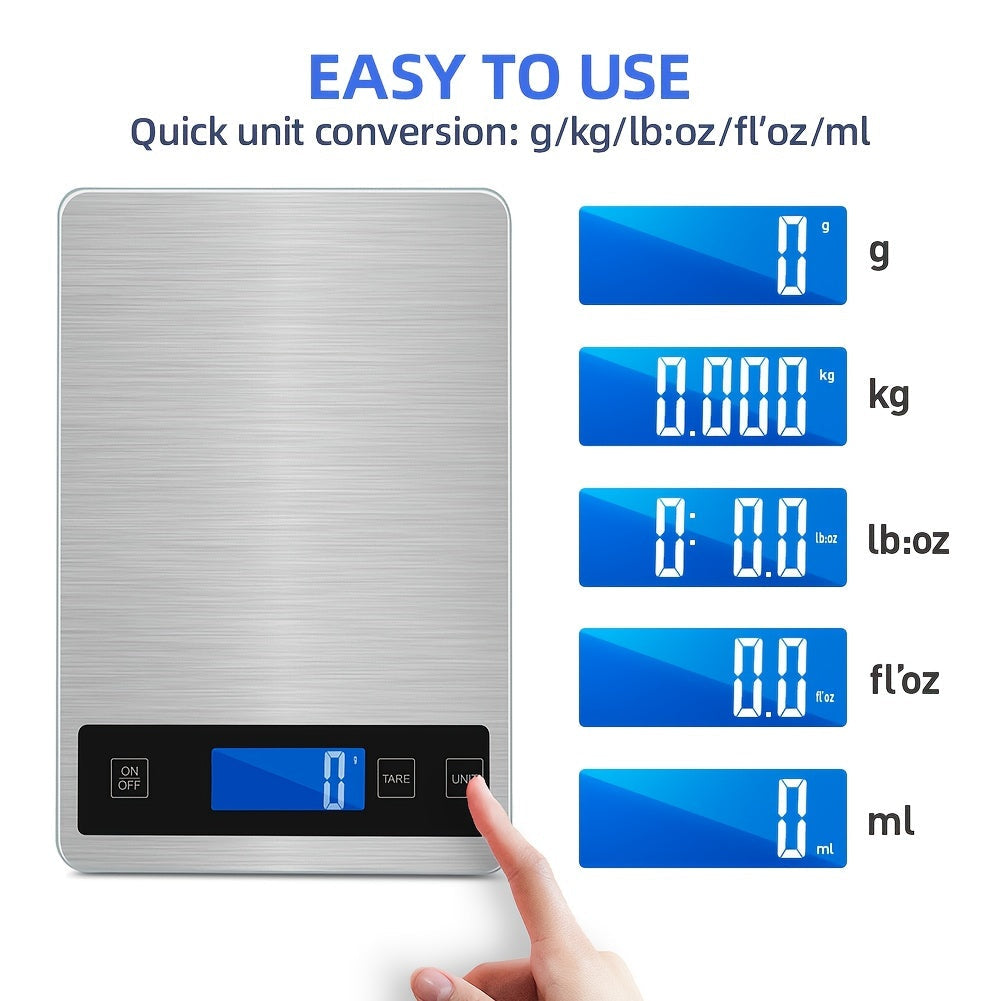 Rechargeable Waterproof Digital Food Scale With Tempered Glass Surface Image 1