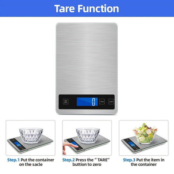 Rechargeable Waterproof Digital Food Scale With Tempered Glass Surface Image 3