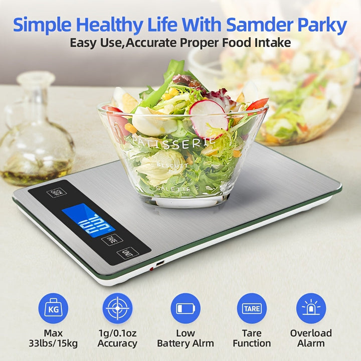 Rechargeable Waterproof Digital Food Scale With Tempered Glass Surface Image 4