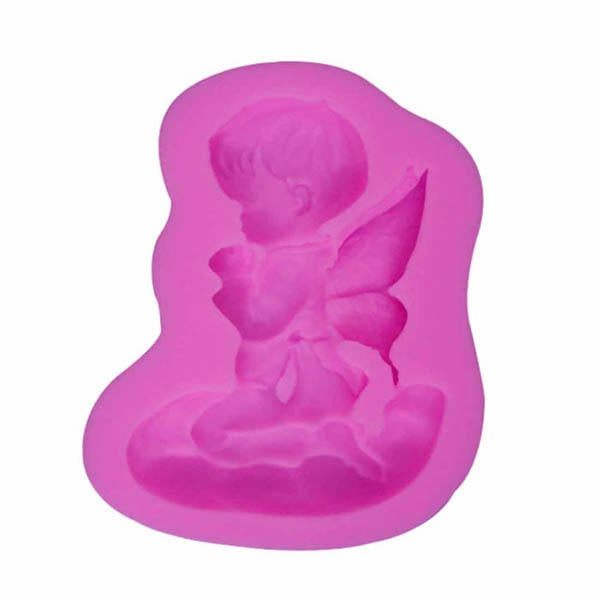 Prayed Boy Angel Silicone Fondant Cake Mold Soap Chocolate Mold Image 1