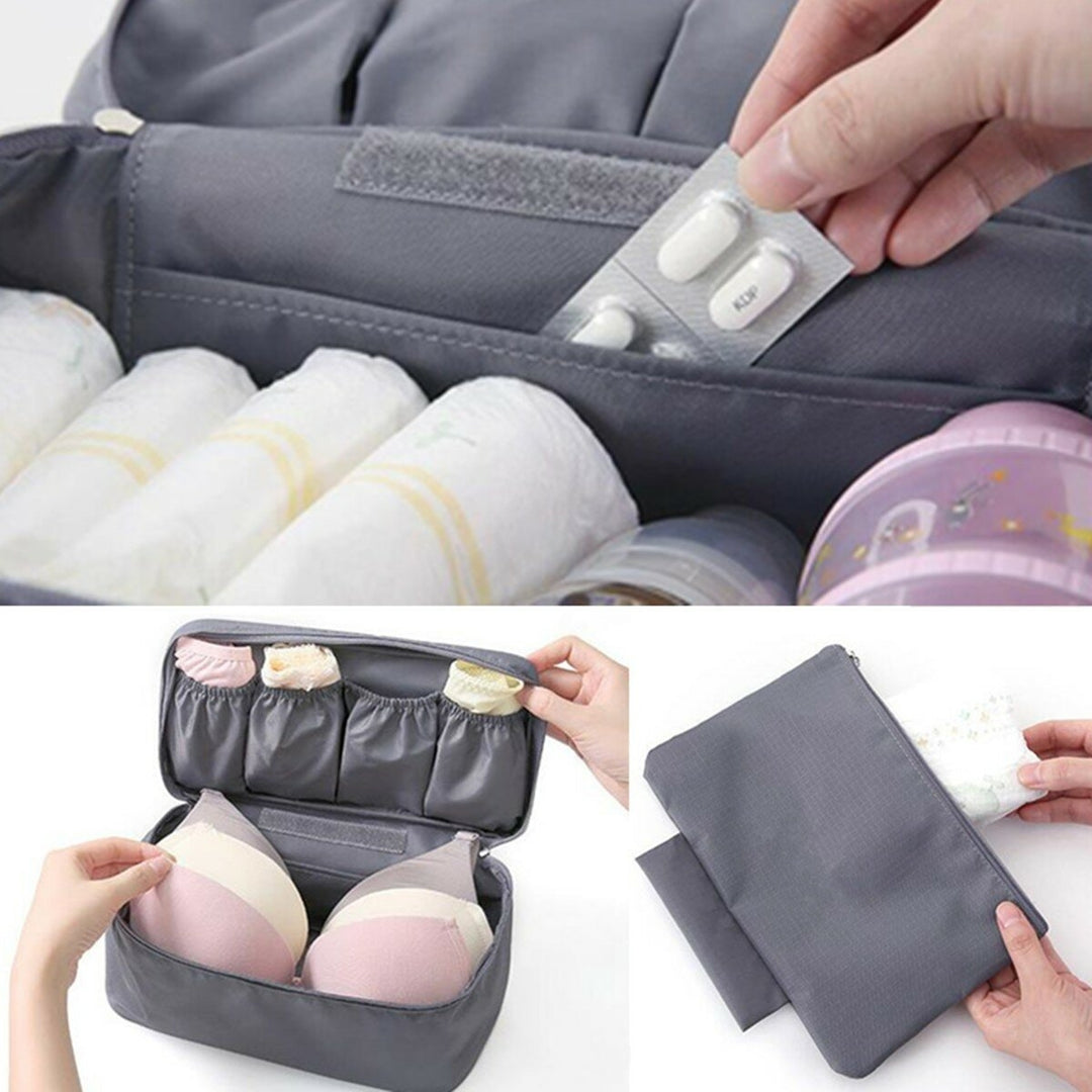 Portable Protect Bra Underwear Socks Cosmetic Packing Cube Storage Bag Travel Luggage Organizer Image 5