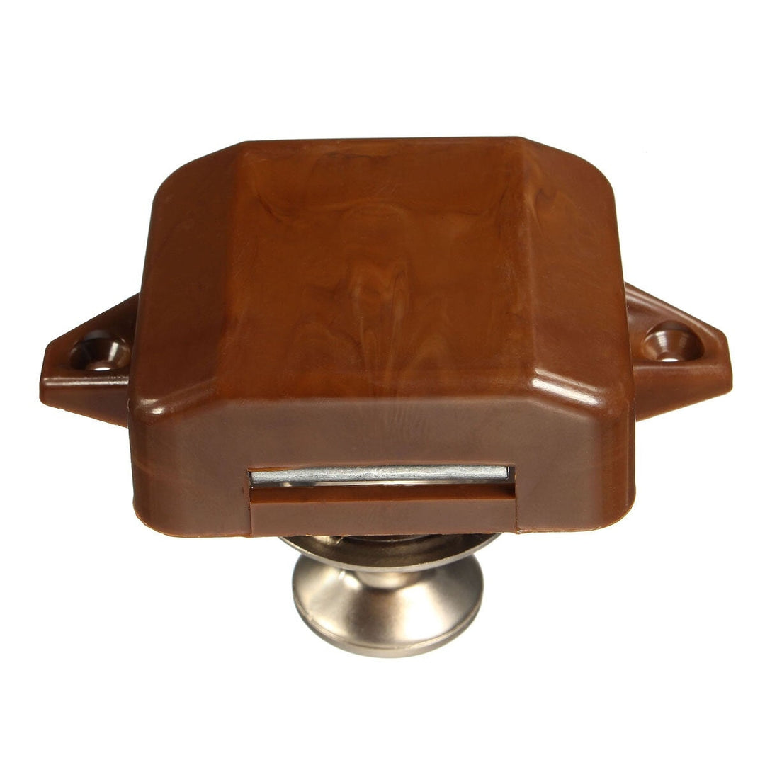 Push Button Drawer Cupboard Door Latch Lock Caravan Motorhome Cabinet Brown Knob Image 5