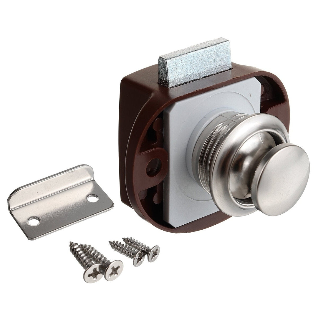 Push Button Catch Lock Drawer Cupboard Door Caravan Cabinet Latch Knob Home Image 1