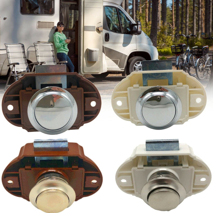 Push Button Catch Lock Drawer Cupboard Door Motorhome Caravan Cabinet Latch Knob Image 3