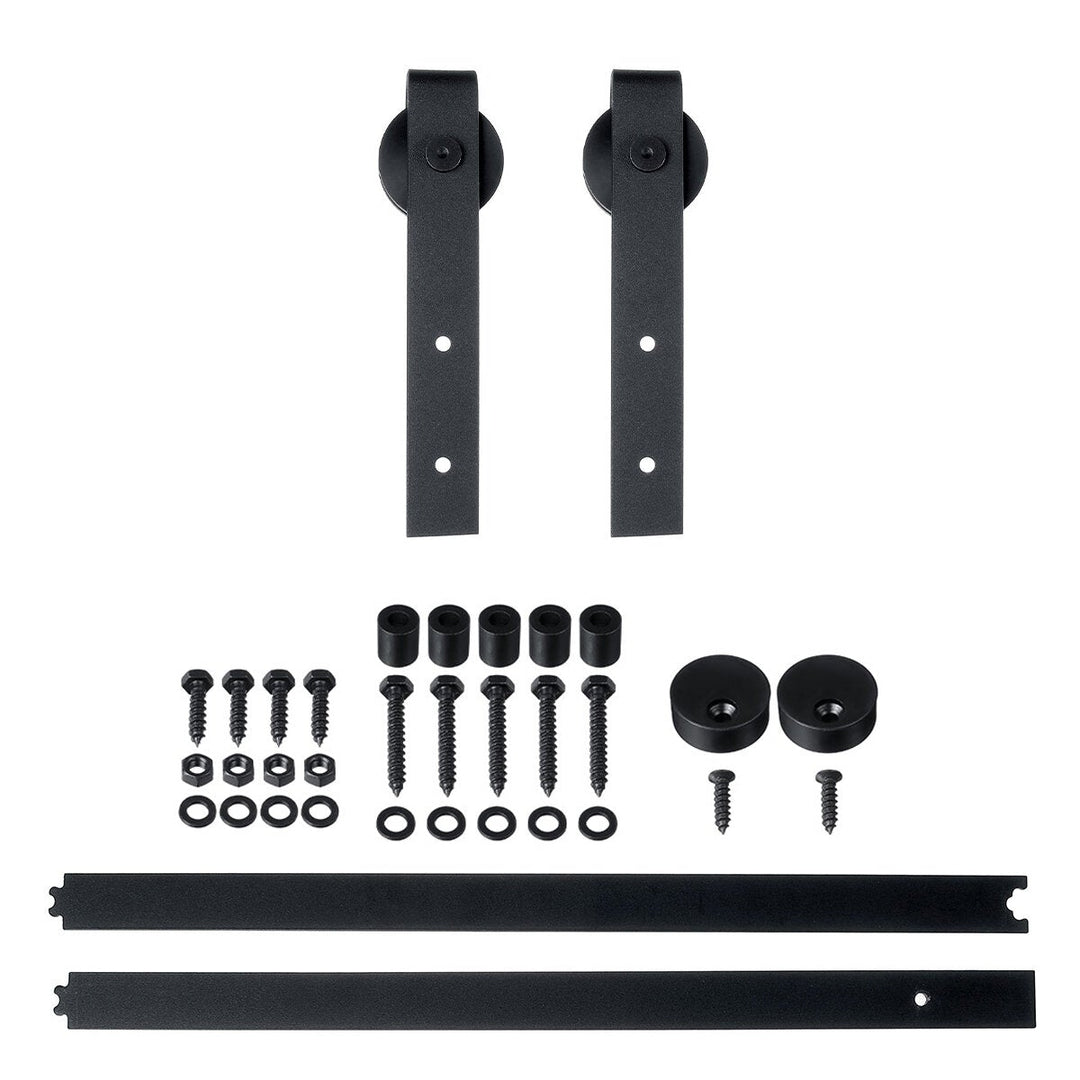 Sliding Barn Door Hardware Track Set Double Roller Kit Antique Classic Bedroom Image 1