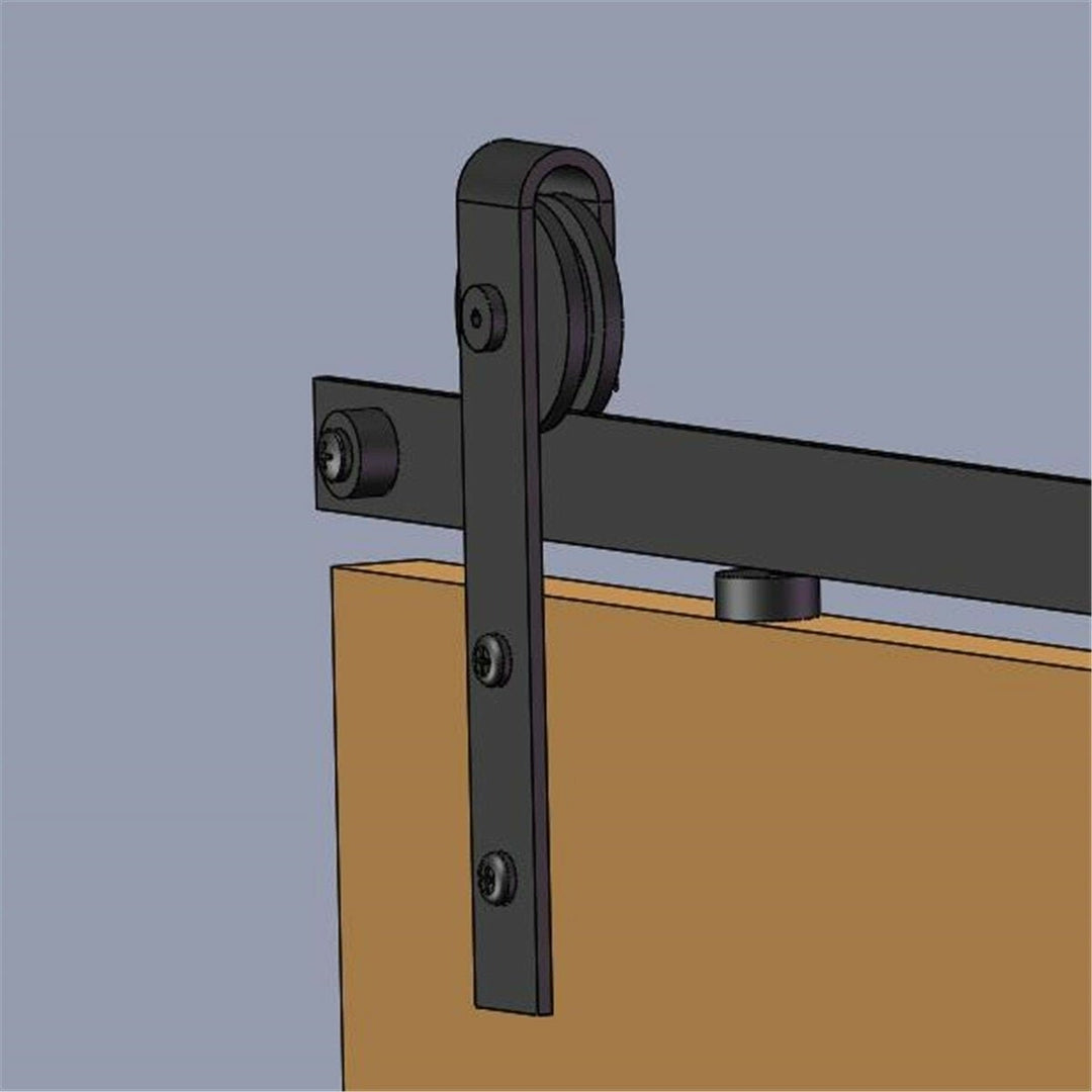 Sliding Barn Door Hardware Track Set Double Roller Kit Antique Classic Bedroom Image 7