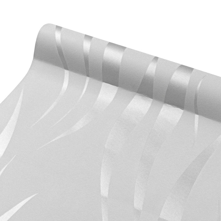 Silver 3D Non-Woven Fabric Wave Stripe Embossed Wallpaper Waterproof Modern Simple Living Room Decoration Image 2