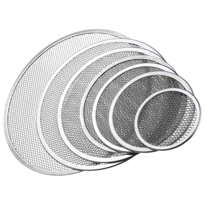 Seamless Rim Aluminium Mesh Pizza Screen Baking Tray Net Bakeware Cooking Tools Image 1