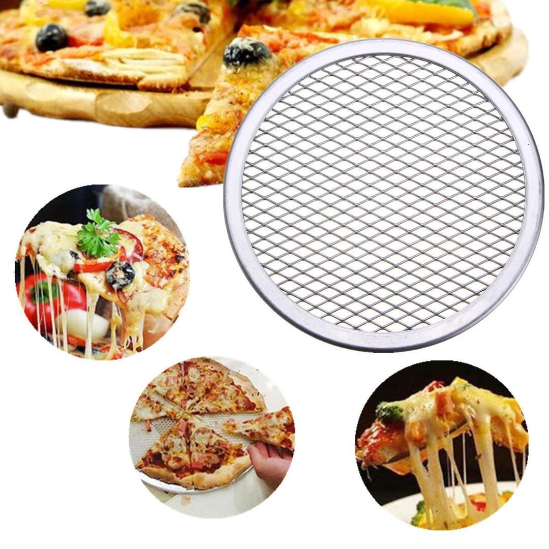 Seamless Rim Aluminium Mesh Pizza Screen Baking Tray Net Bakeware Cooking Tools Image 5