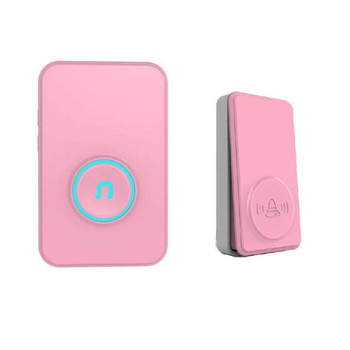 Self-Powered Wireless Music Doorbell Self-Generating Long Distance No Battery Pink EU US Plug Image 1