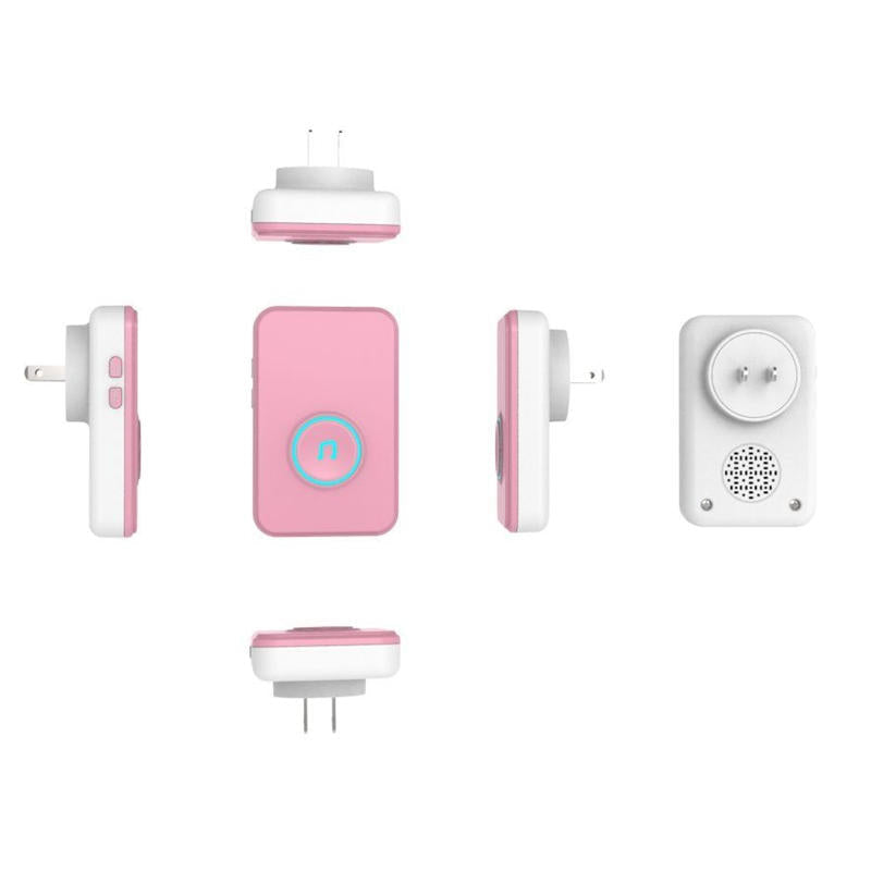 Self-Powered Wireless Music Doorbell Self-Generating Long Distance No Battery Pink EU US Plug Image 4