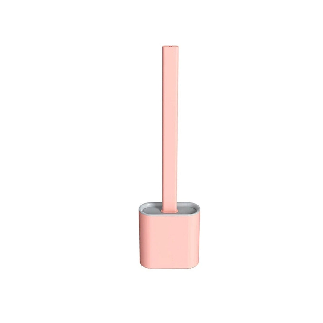 Silicone Toilet Brush With Holder Stand Bathroom Cleaning Tool Image 7