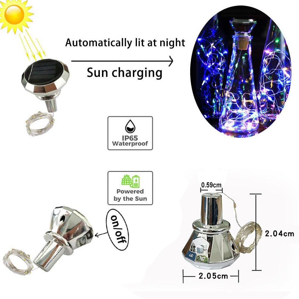 Solar Diamond Bottle Lights. Image 2