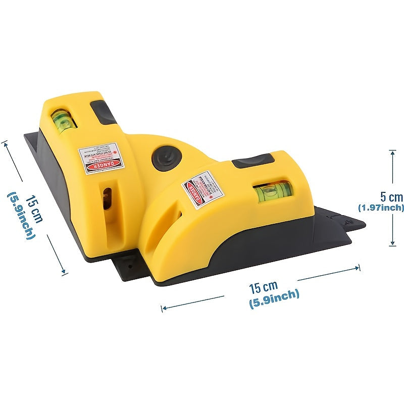 Square Laser Level 90 Degree Vertical Horizontal Line Yellow Image 4