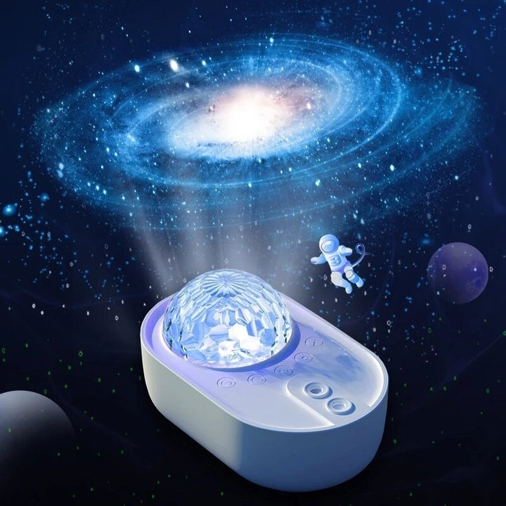 Spaceship Bedside Starry Star Projector Night Lamp Universe Star Sky Ocean Wave Projector Lamp with Wireless Music Image 6