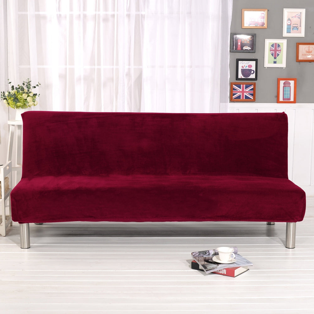 Soft Stretchy Silky Thicken Sofa Cover Elastic Full Cover Without Armrest Folding Sofa Bed Cover Sofa Cushion Image 2