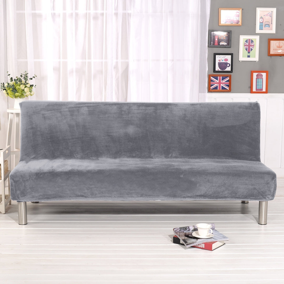 Soft Stretchy Silky Thicken Sofa Cover Elastic Full Cover Without Armrest Folding Sofa Bed Cover Sofa Cushion Image 3