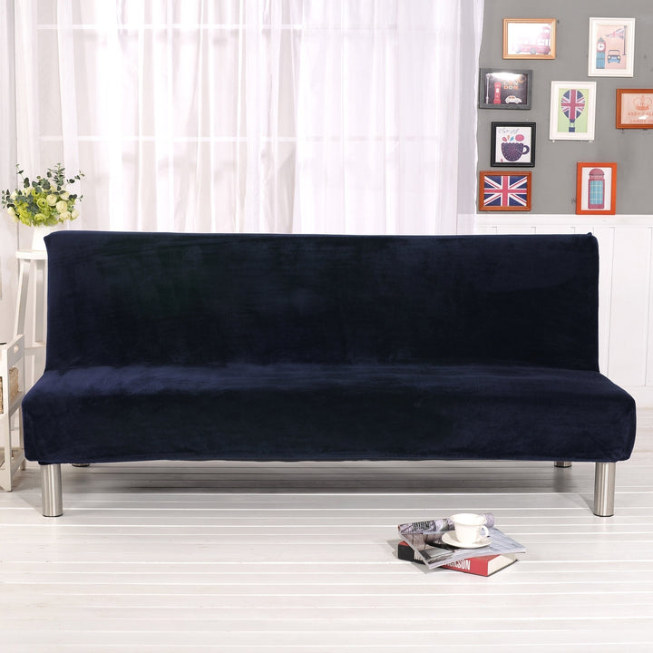 Soft Stretchy Silky Thicken Sofa Cover Elastic Full Cover Without Armrest Folding Sofa Bed Cover Sofa Cushion Image 5