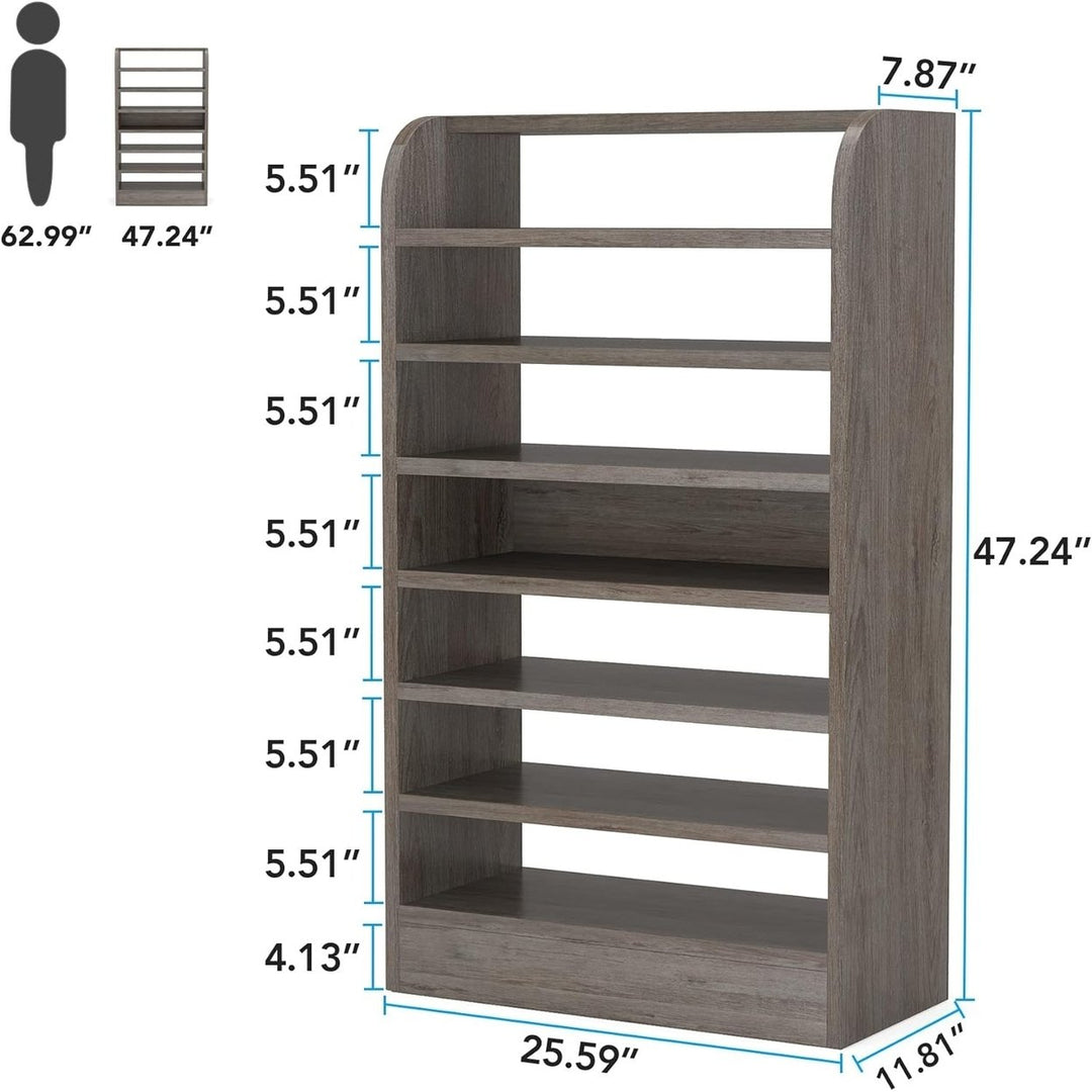 Tribesigns 8-Tier Wooden Shoe Rack Storage Organizer Entryway Cabinet 25.59x11.81 Image 8