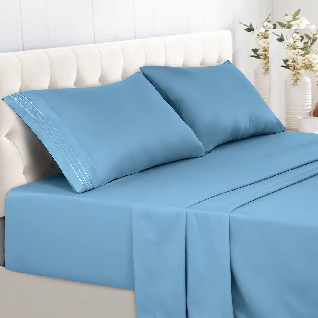 6-Piece Premier Collection Fitted Egyptian Cotton Bed Sheet Set Image 1