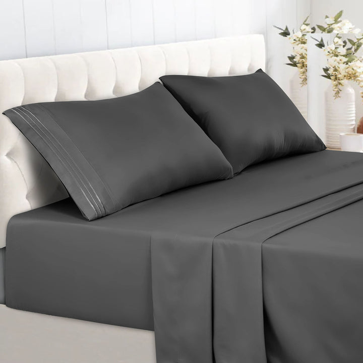 6-Piece Premier Collection Fitted Egyptian Cotton Bed Sheet Set Image 5