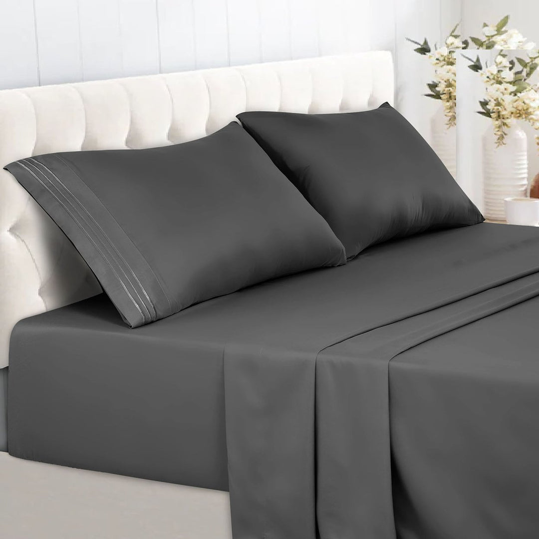 6-Piece Premier Collection Fitted Egyptian Cotton Bed Sheet Set Image 1