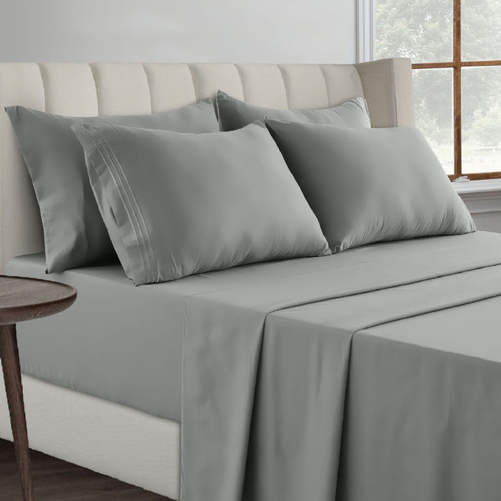 6-Piece Premier Collection Fitted Egyptian Cotton Bed Sheet Set Image 6