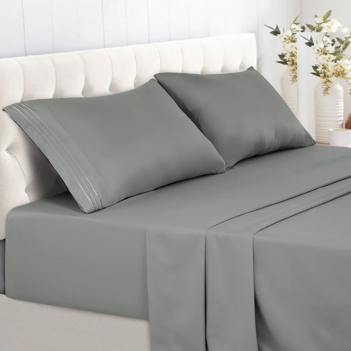 6-Piece Premier Collection Fitted Egyptian Cotton Bed Sheet Set Image 7