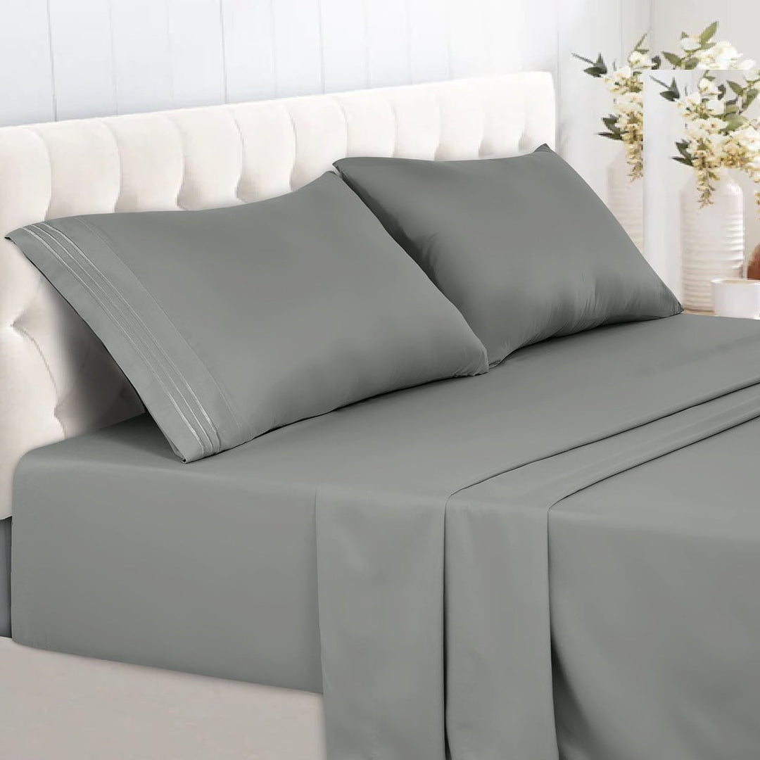 6-Piece Premier Collection Fitted Egyptian Cotton Bed Sheet Set Image 1