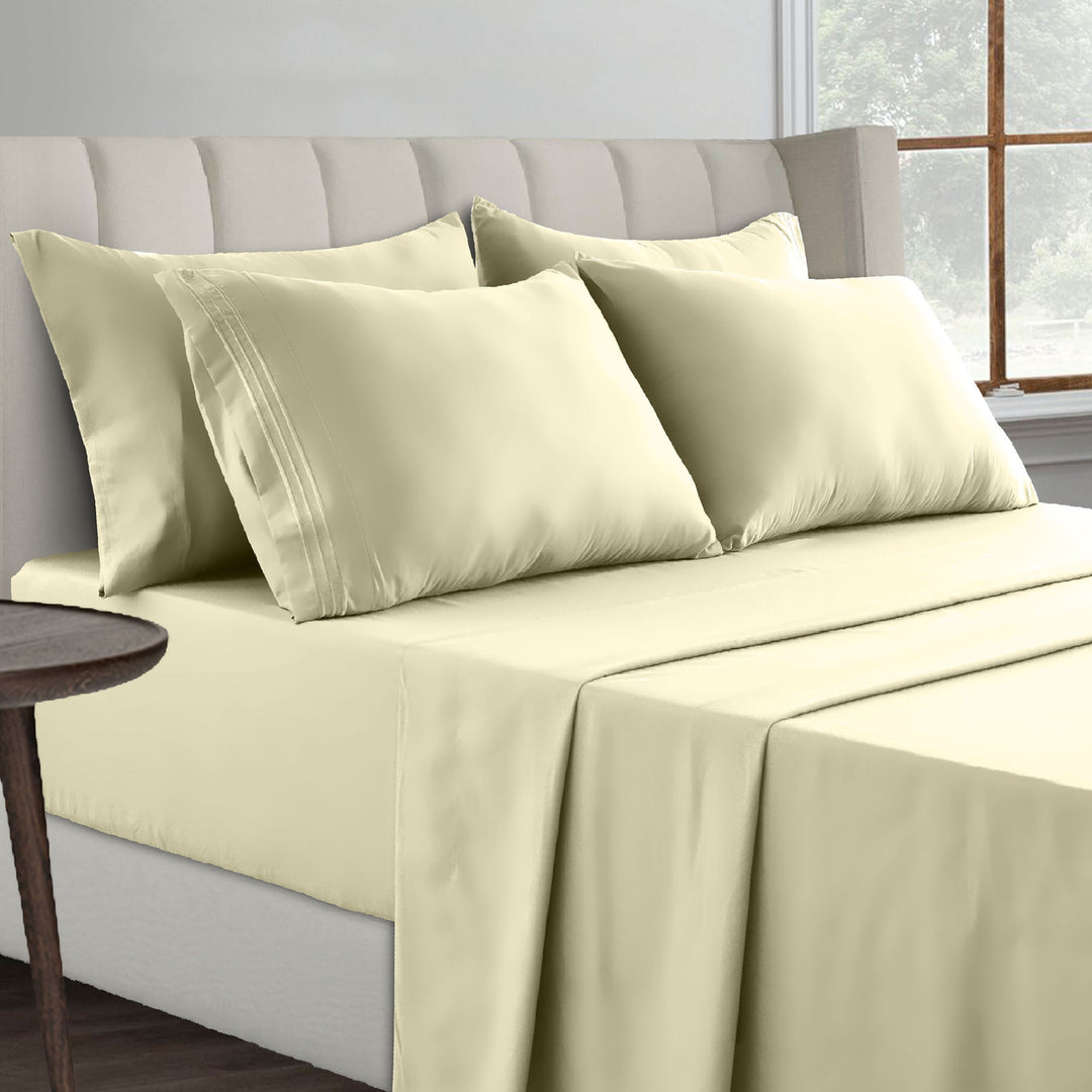6-Piece Premier Collection Fitted Egyptian Cotton Bed Sheet Set Image 8