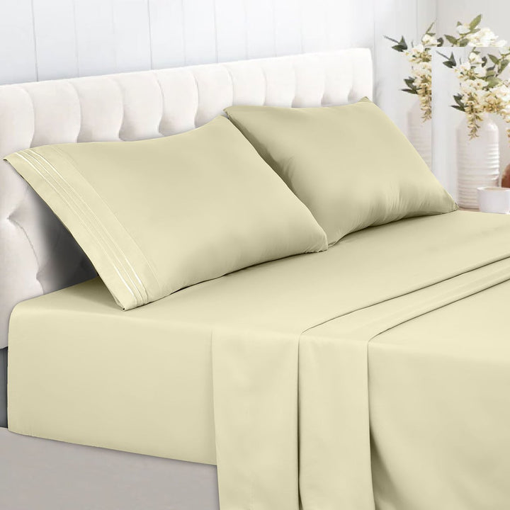 6-Piece Premier Collection Fitted Egyptian Cotton Bed Sheet Set Image 1