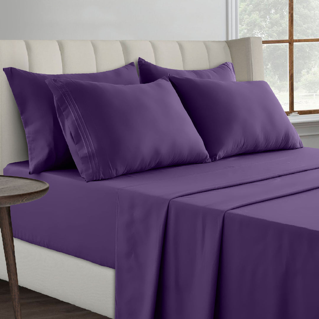 6-Piece Premier Collection Fitted Egyptian Cotton Bed Sheet Set Image 11