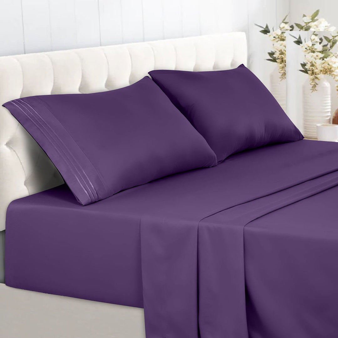 6-Piece Premier Collection Fitted Egyptian Cotton Bed Sheet Set Image 12