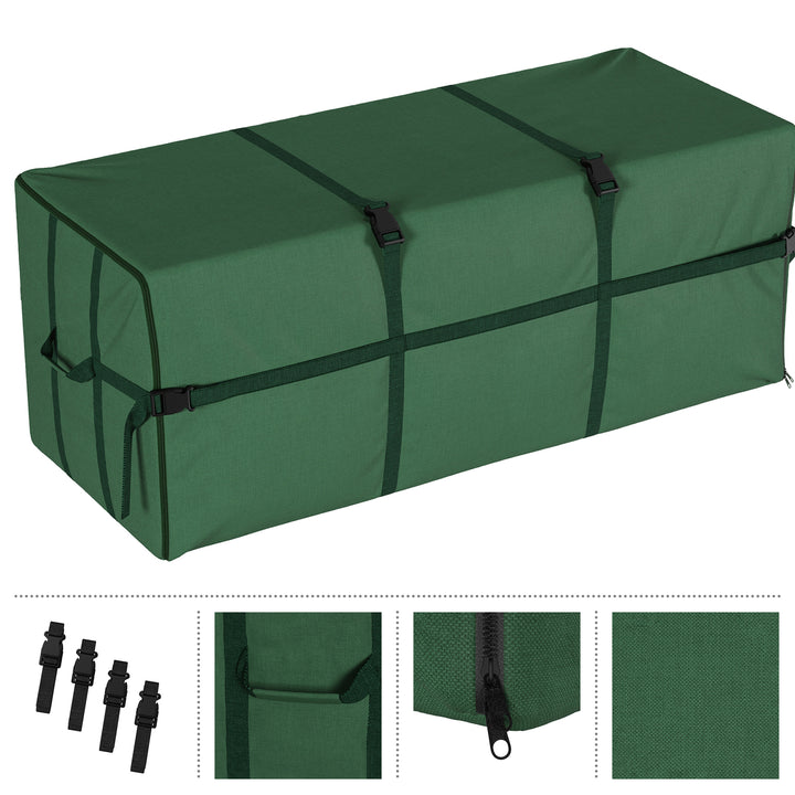 Elf Stor 9 Foot Heavy Duty Canvas Christmas Tree Storage Bag Green Gray 59 Inch Image 3