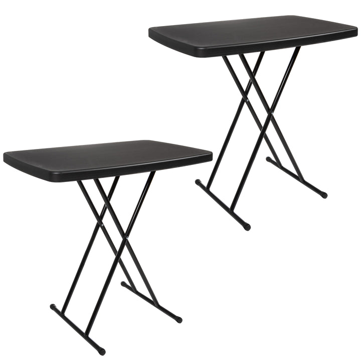 Folding Table Set 2 Lightweight Portable Tables Small Plastic Desk for Camping Image 1