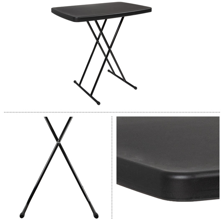 Folding Table Set 2 Lightweight Portable Tables Small Plastic Desk for Camping Image 3