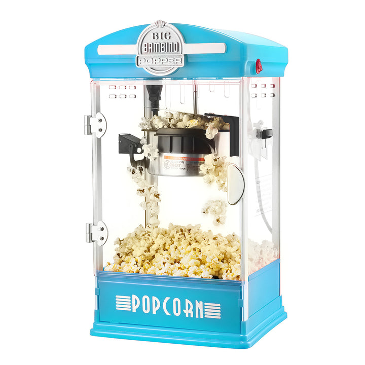 Blue Retro Popcorn Machine 4 Ounce Countertop Home Theater 480W Popcorn Maker Image 1