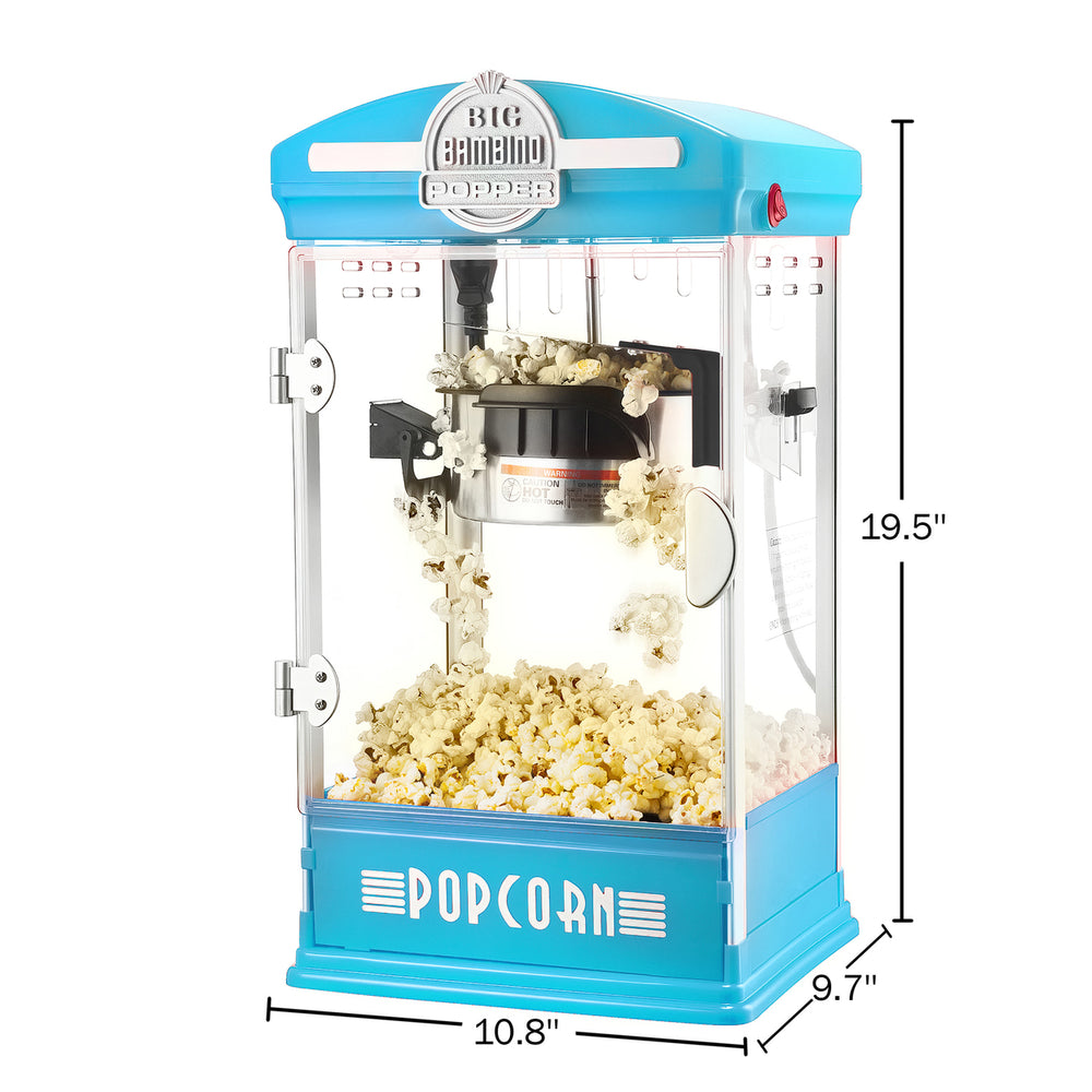 Blue Retro Popcorn Machine 4 Ounce Countertop Home Theater 480W Popcorn Maker Image 2