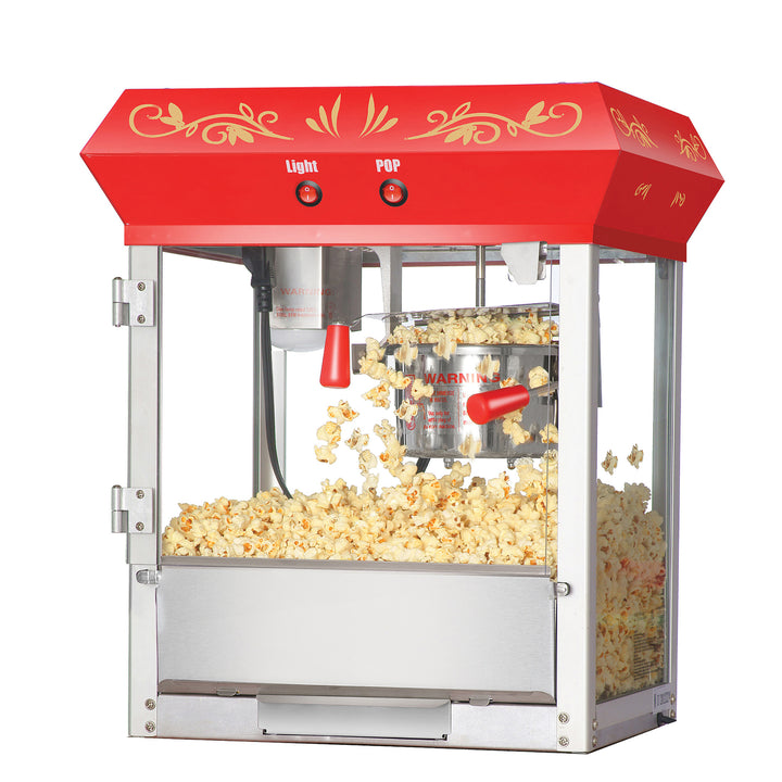 Foundation Popcorn Machine 1.5 Gallon Countertop Red 6oz Kettle with Drawer Tray Image 1