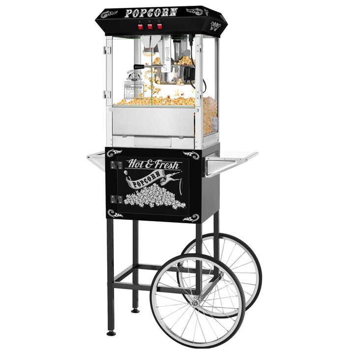 Professional Popcorn Machine with Cart 8 oz Popper with Stainless Steel Kettle Image 1