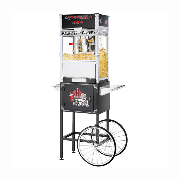 Popcorn Machine with Cart Commercial Quality 12-Ounce Commercial Kettle Popper Image 1