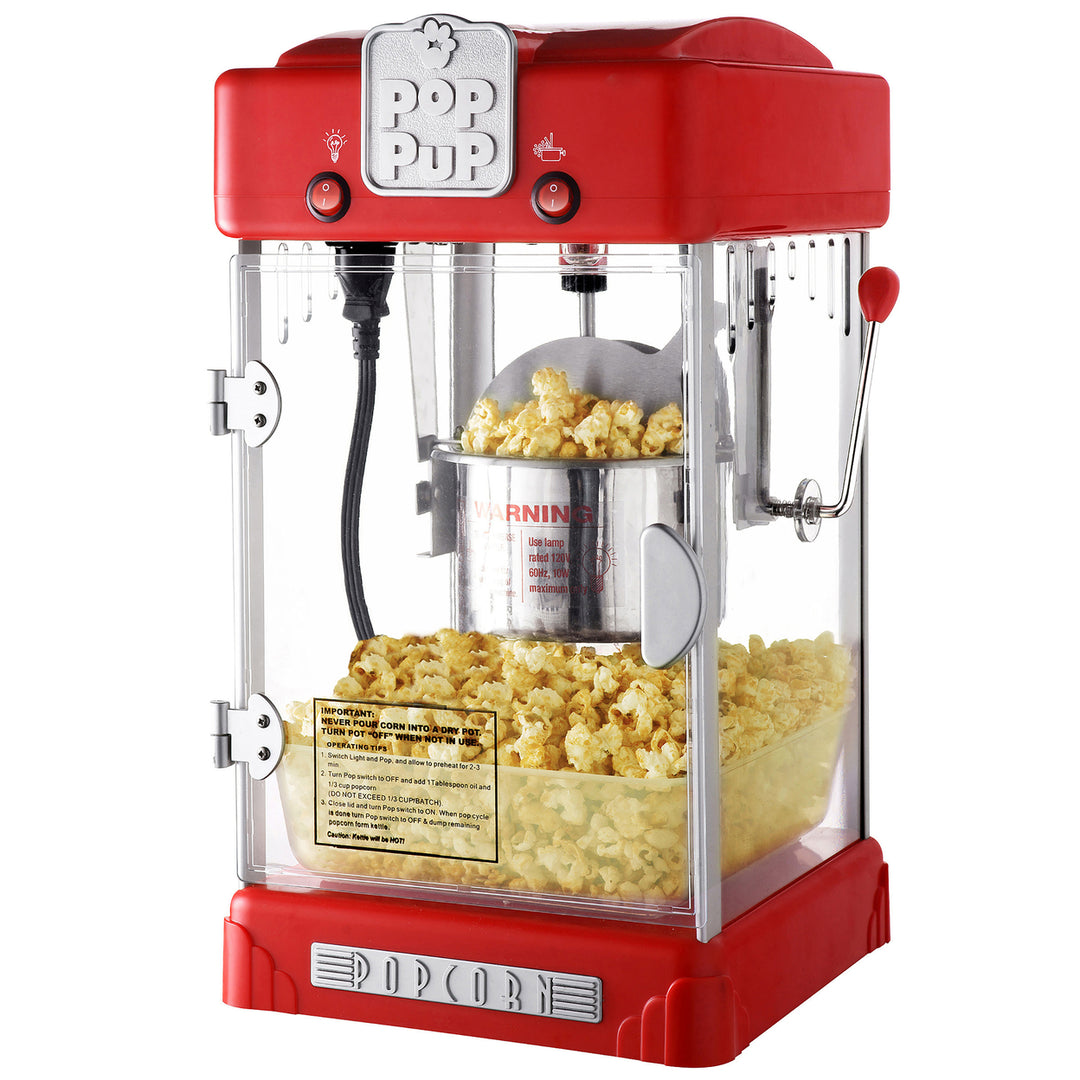 Pop Pup Popcorn Machine 2.5 Oz Retro Red Electric Popper Home Countertop Image 1