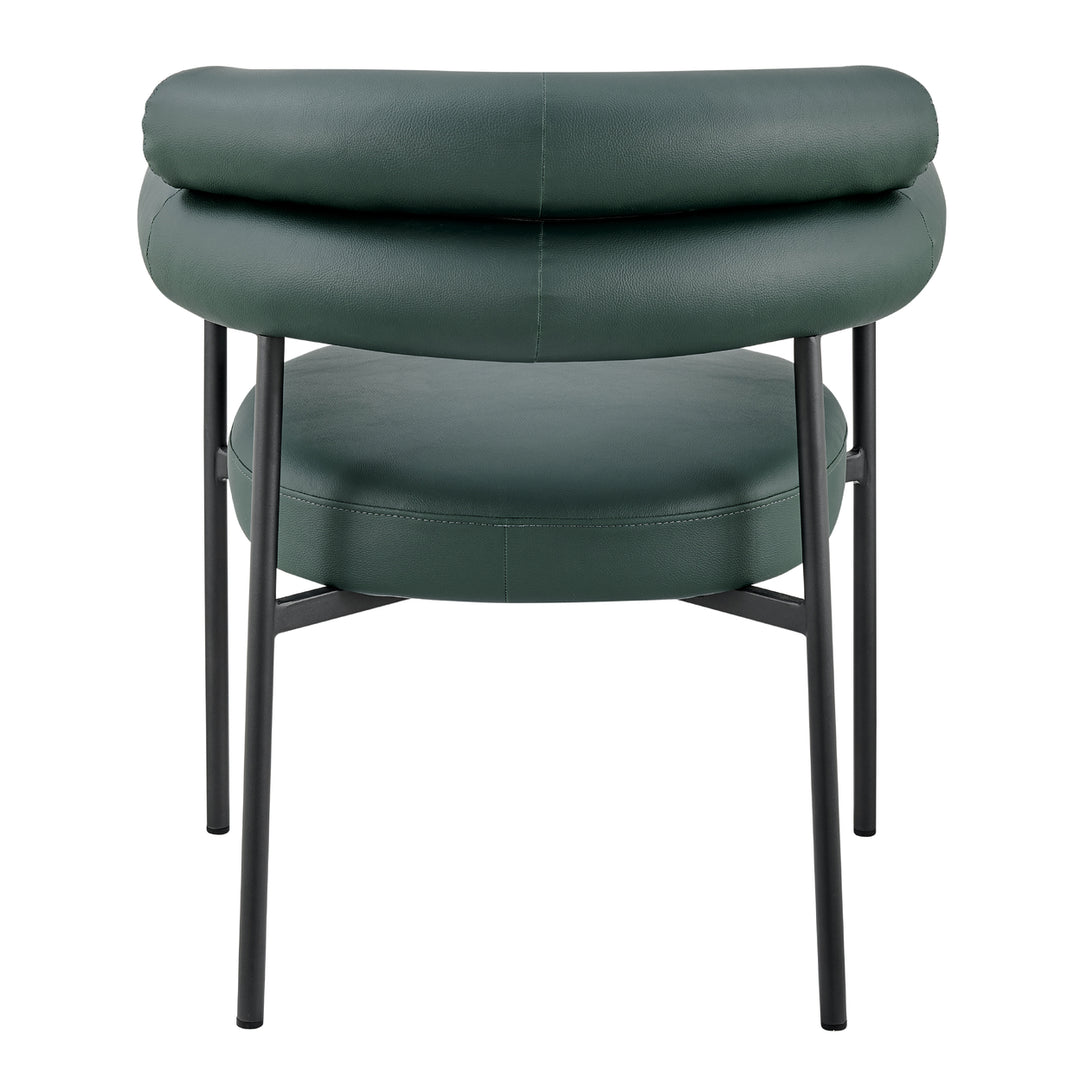 Iconic Home Tisdale Dining Chair Faux Leather Upholstered Round Seat Open Back Design Architectural Solid Metal Frame (1 Image 3