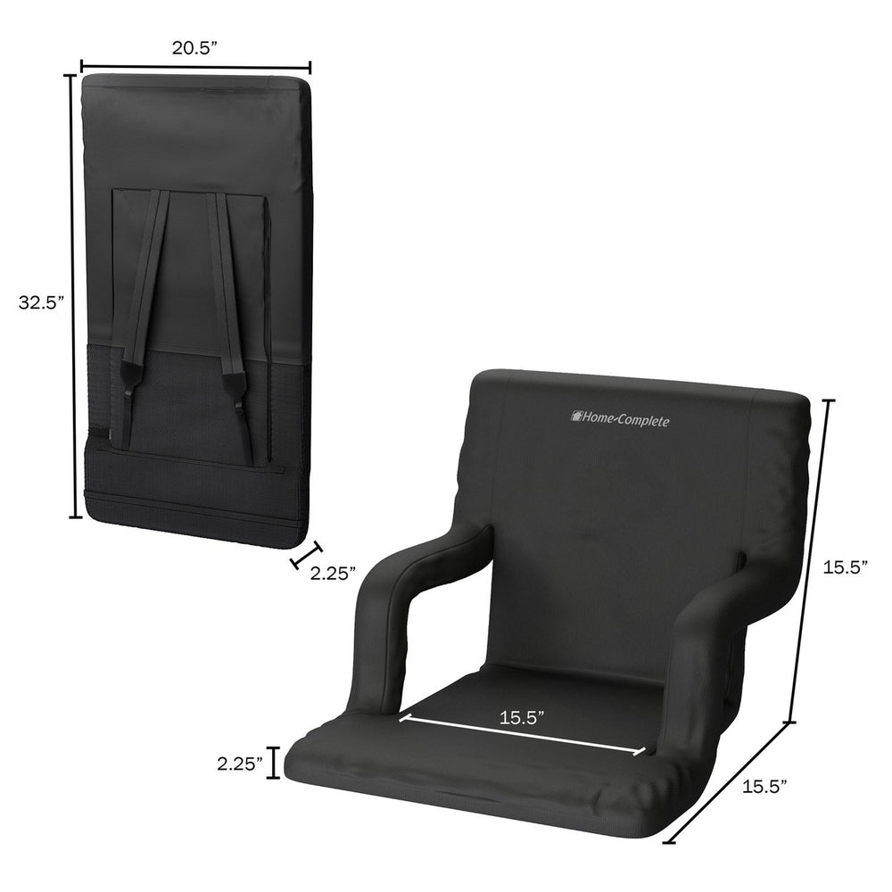 2 Pack Padded Foldable Stadium Chair Bleacher Cushion Armrests Backpack Straps Image 2